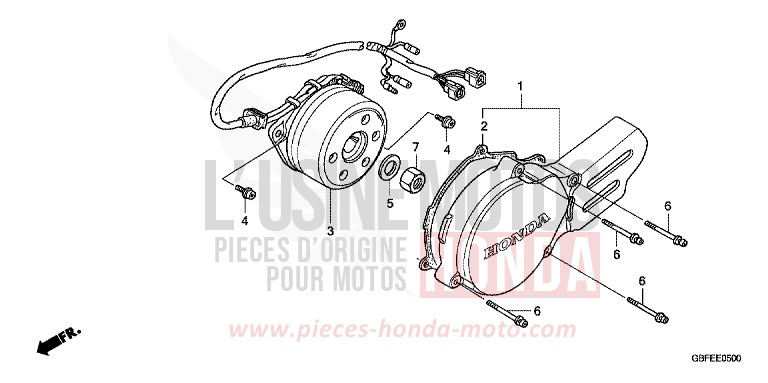 KURBELGEHAEUSEDECKEL, L. von CR85R "Big Wheel" EXTREME RED (R292) von 2007